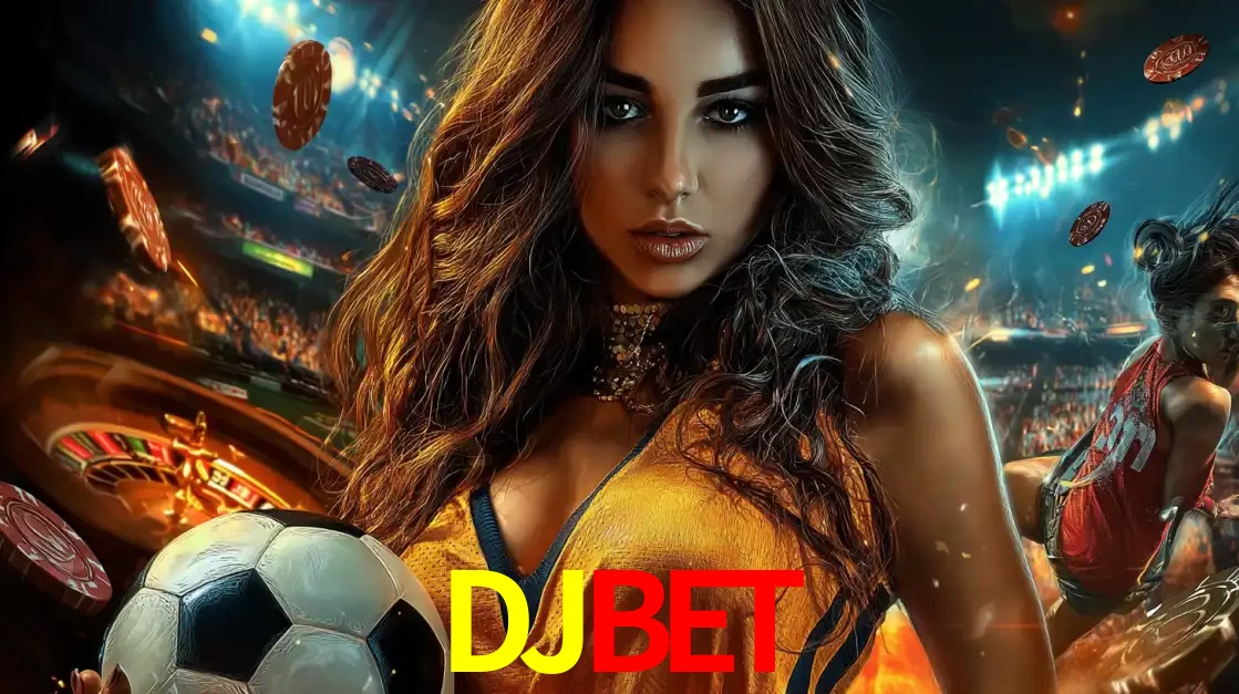 Mulher segurando uma bola de futebol em uma montagem que mistura a paixão esportiva com a emoção da roleta de cassino, tudo disponível na plataforma DJBET.